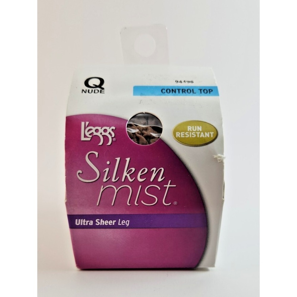 L'eggs Silken Mist Ultra Sheer Leg Control Top Pantyhose Size Q‎ Nude 94496